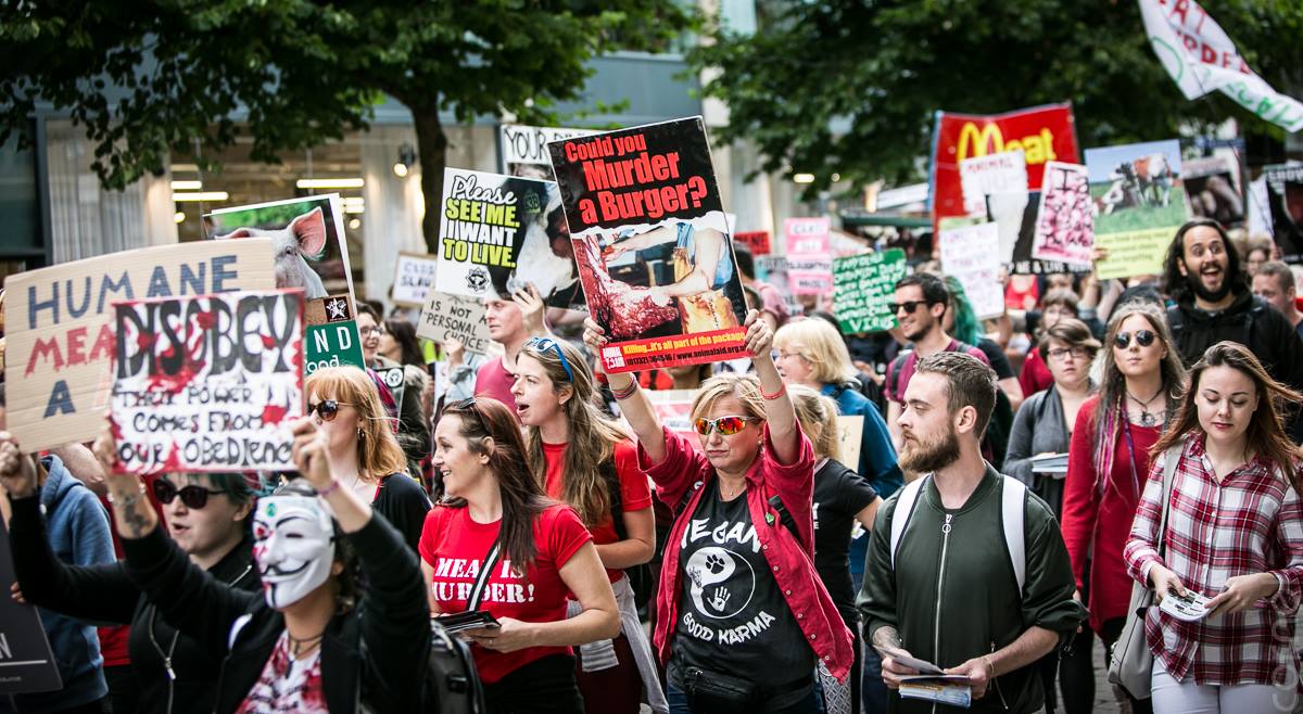Photo de la Marche pour la fermeture des abattoirs 2017 à Manchester